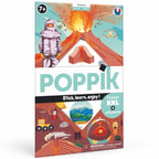 jeu éducatif enfant poppik POSTER PÉDAGOGIQUE + 51 STICKERS VOLCANS