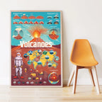 jeu éducatif enfant poppik POSTER PÉDAGOGIQUE + 51 STICKERS VOLCANS
