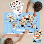 Educational poster + 67 stickers animals of the world