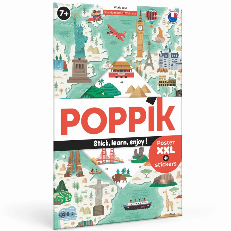 Educational poster + 71 stickers monuments of the world