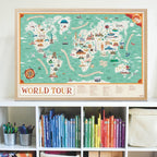 Educational poster + 71 stickers monuments of the world