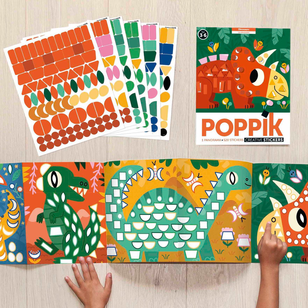 PANORAMA POSTER + 520 stickers Dinosaurs