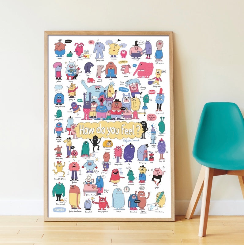 Educational poster + 43 stickers our emotions