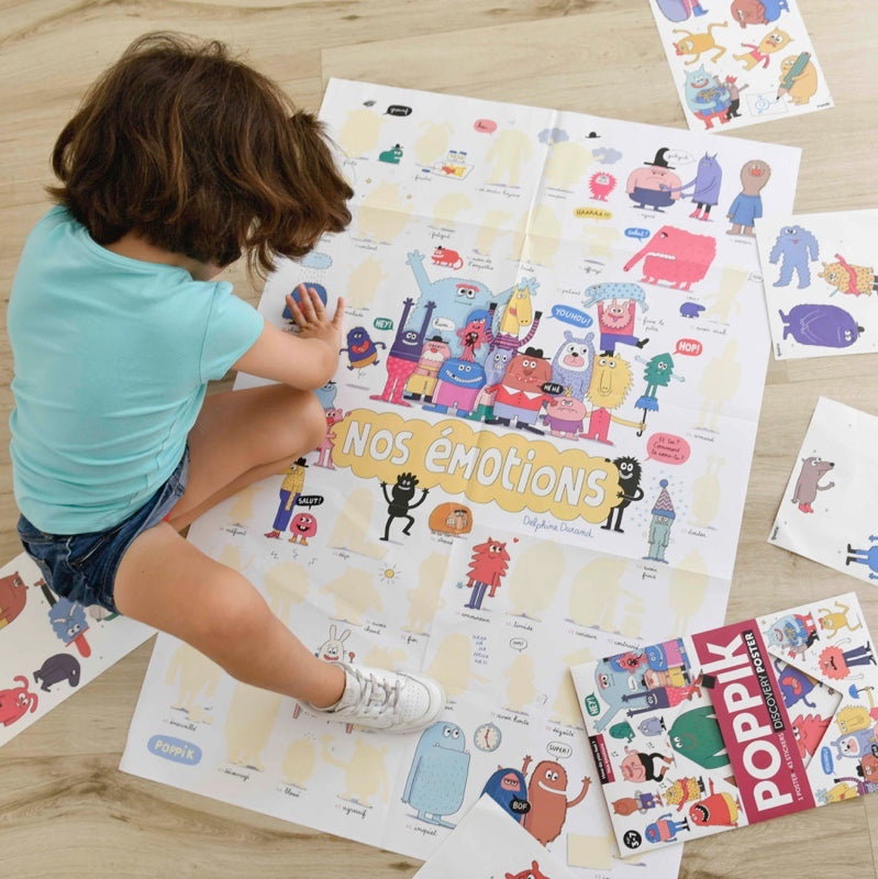 Educational poster + 43 stickers our emotions