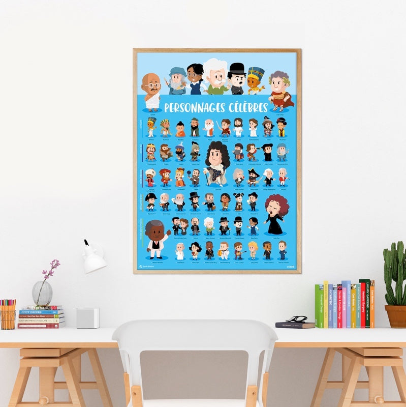 History poster + 44 stickers famous people