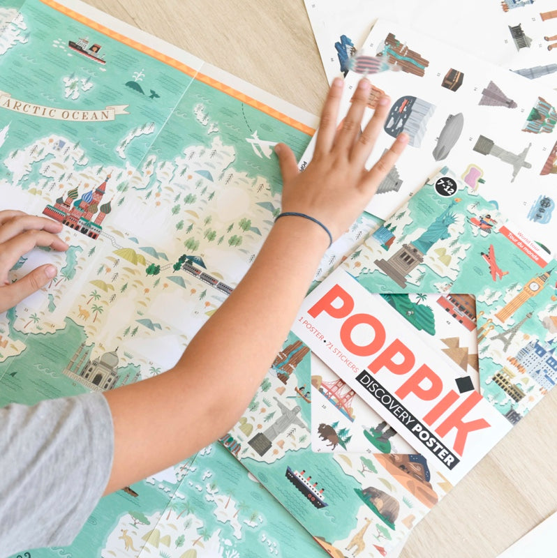 Educational poster + 71 stickers monuments of the world