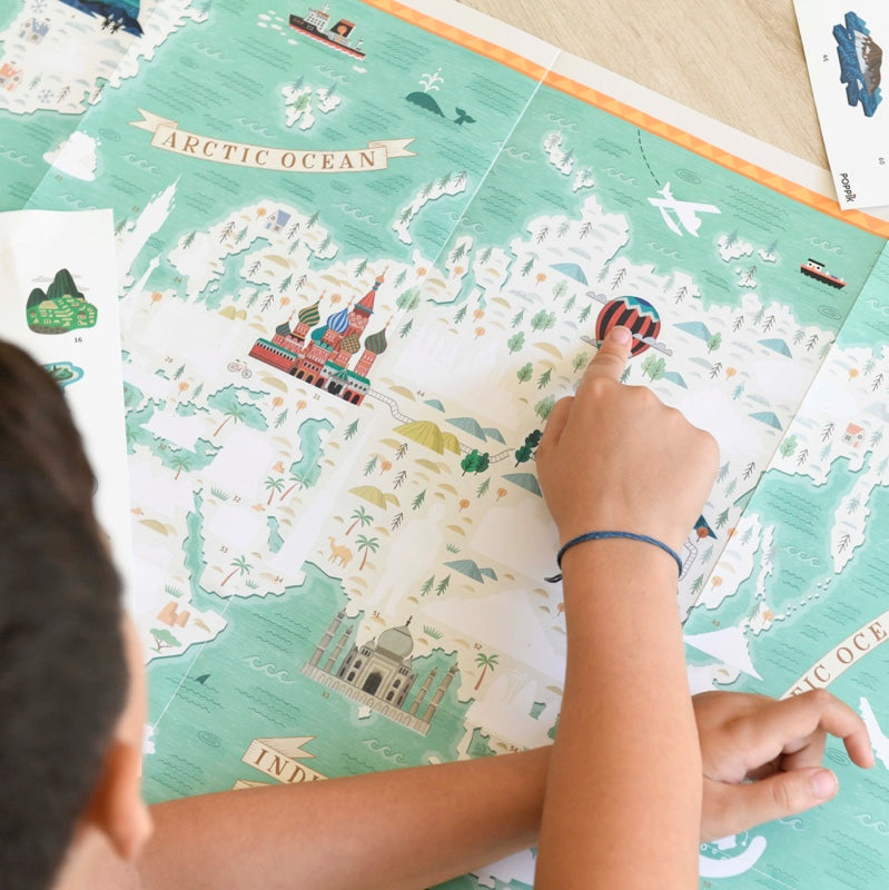 Educational poster + 71 stickers monuments of the world