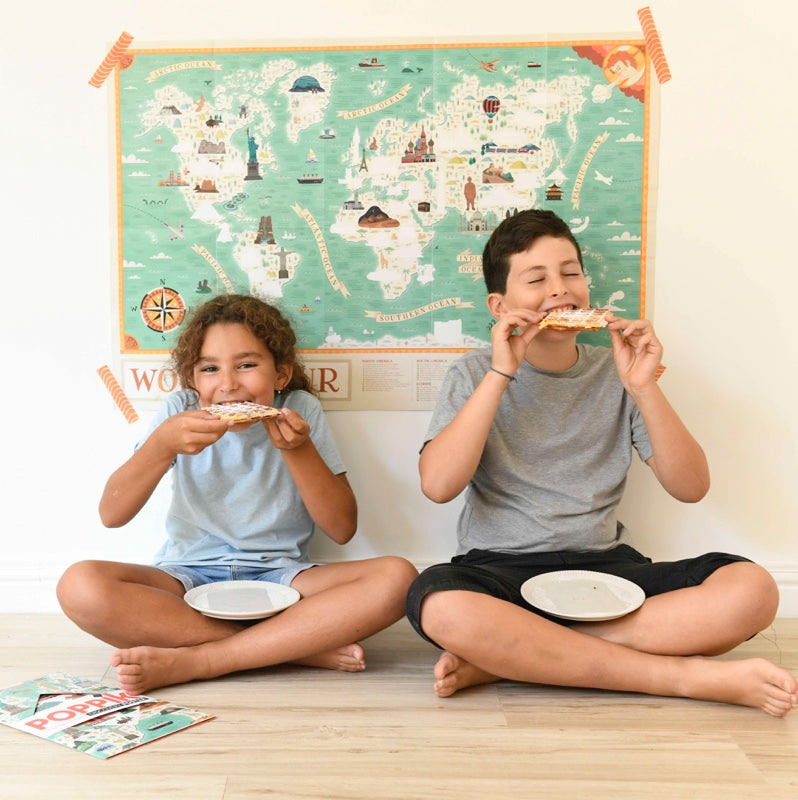 Educational poster + 71 stickers monuments of the world