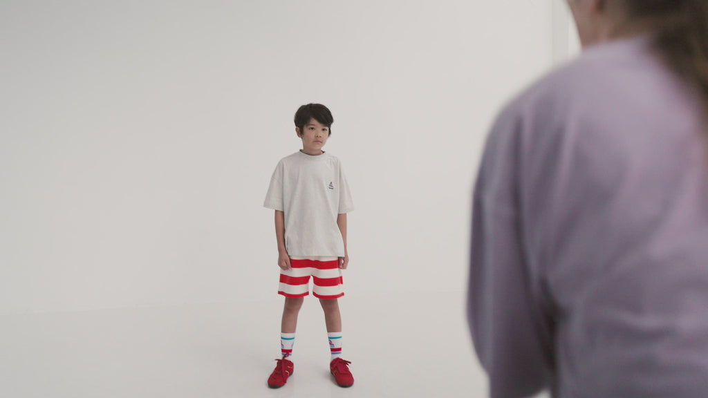 Flame Red Block Striped Shorty