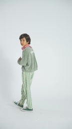 Sweatshirt Washed Green with BEST FRIEND Print