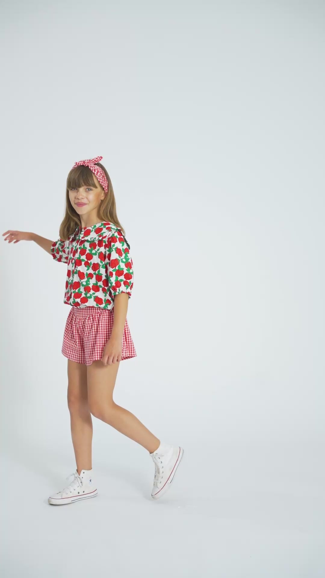 Short vichy Rouge et Écru