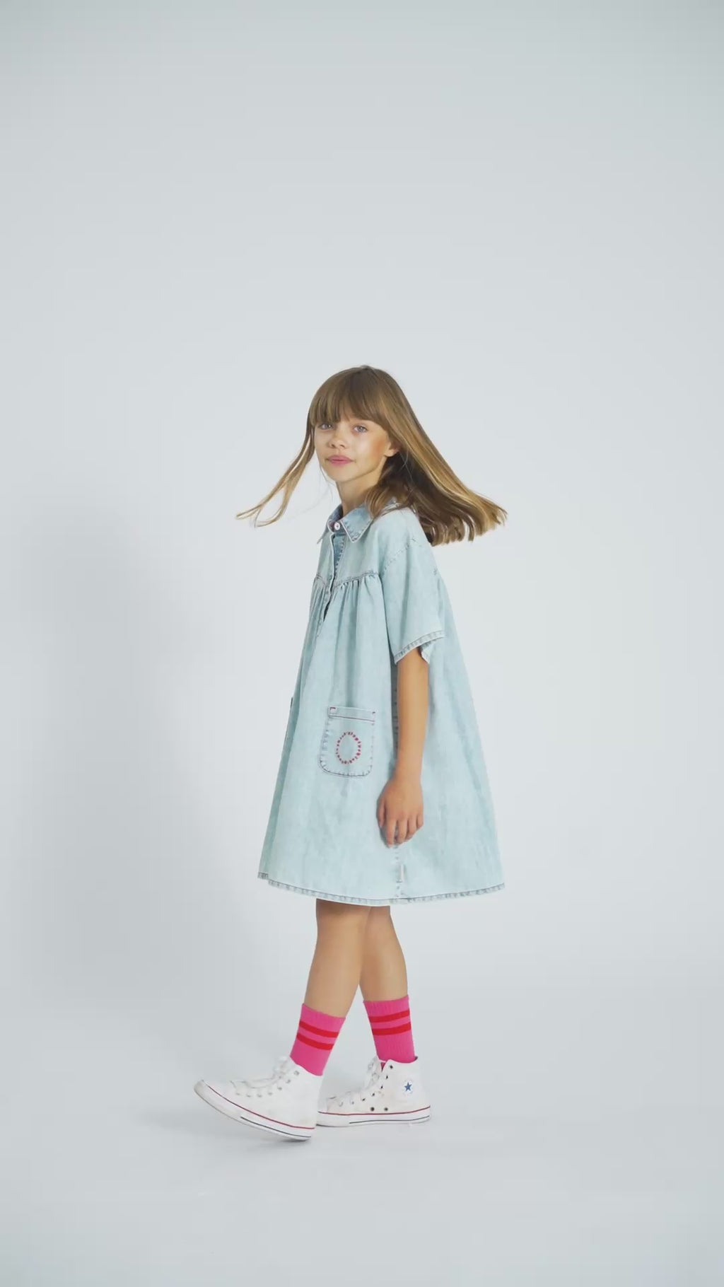 Robe en jeans Bleu Clair