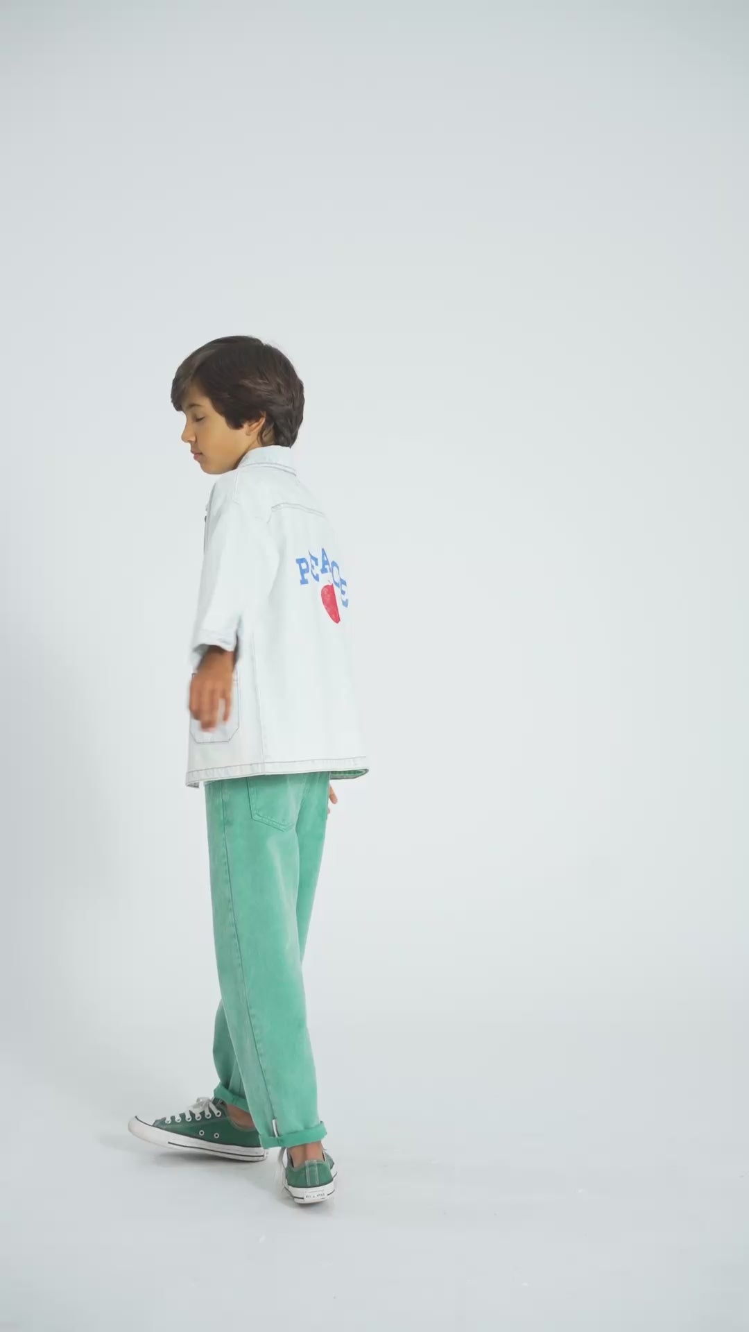 Veste en jeans Bleu Clair Délavé PEACE