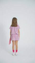 Peter Pan Collar Shirt Lilac with Cherries Allover