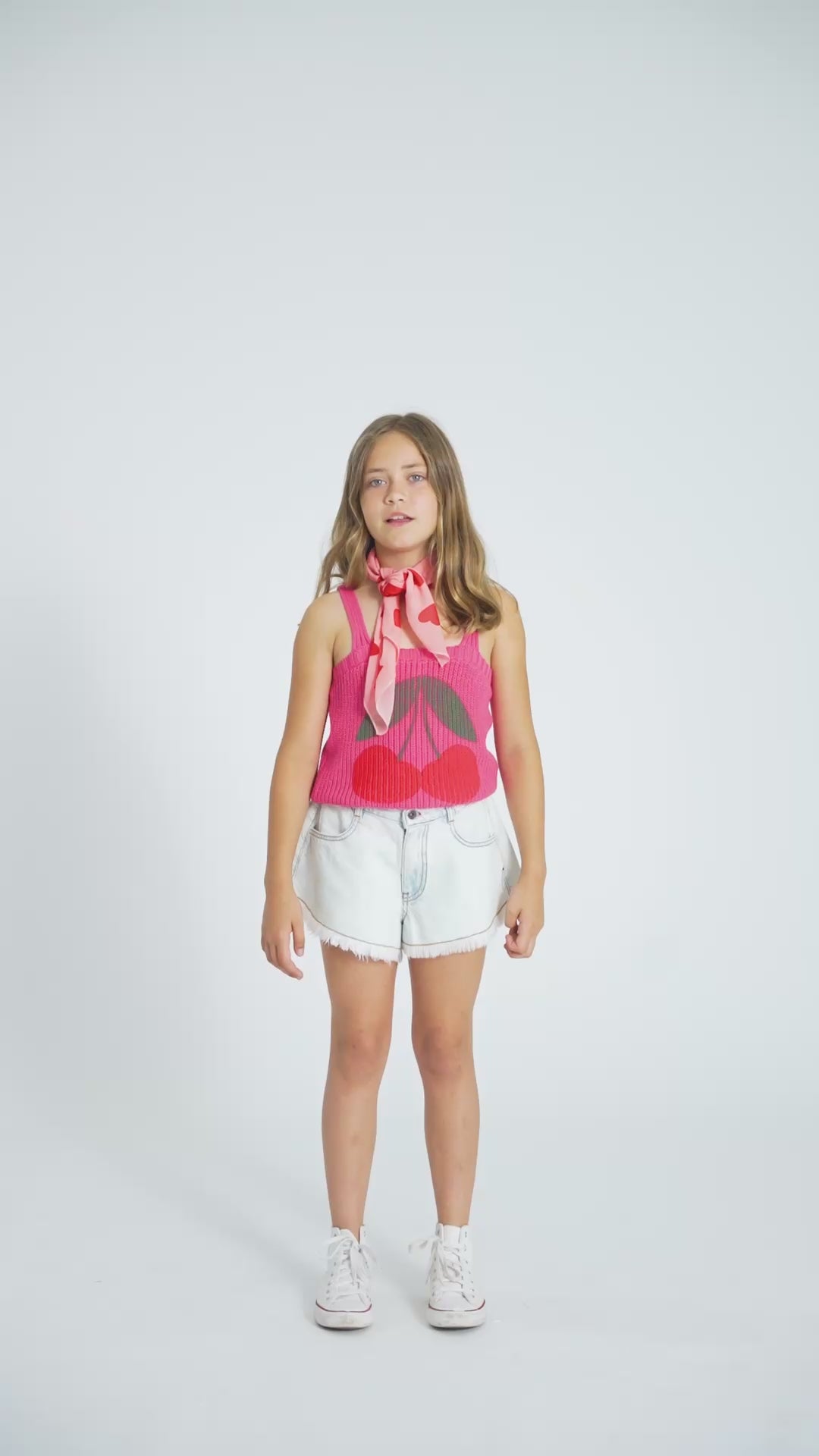 Top Rose à Imprimé Cerises