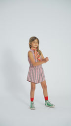 Bandana Satin Corail Imprimé Cerises