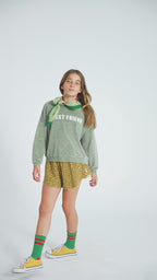 Sweatshirt Washed Green with BEST FRIEND Print