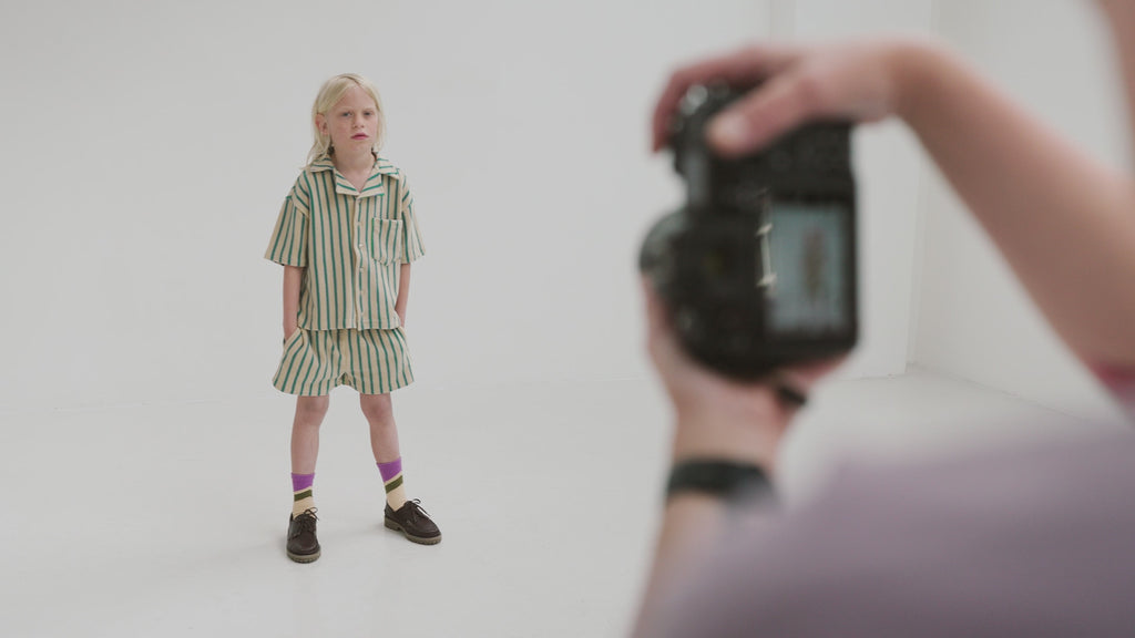 Jade Bloom Striped Shorts