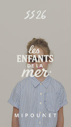 Jupe Sia en Popeline Rayures Écru/Bleu