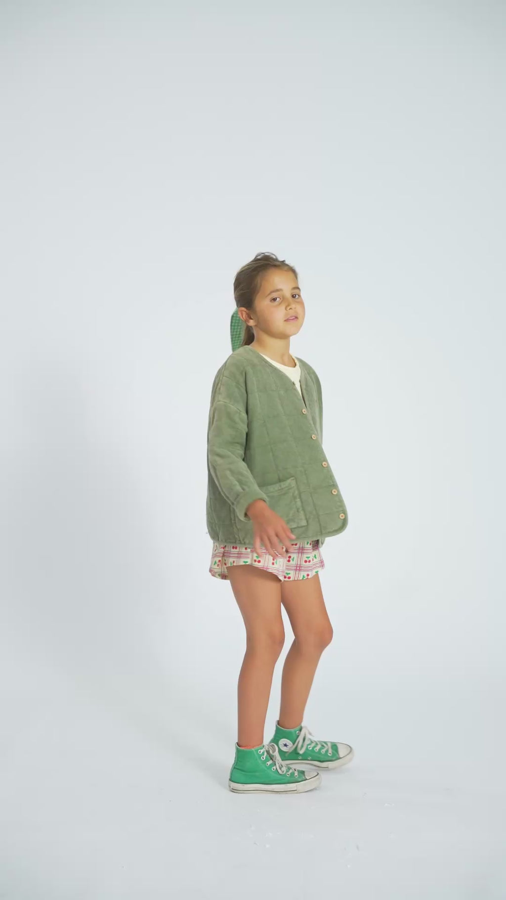 Chouchou à Carreaux Vert et Écru