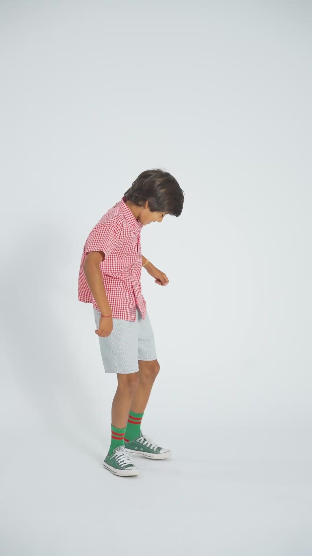 Chaussettes Vertes à Rayures Rouges