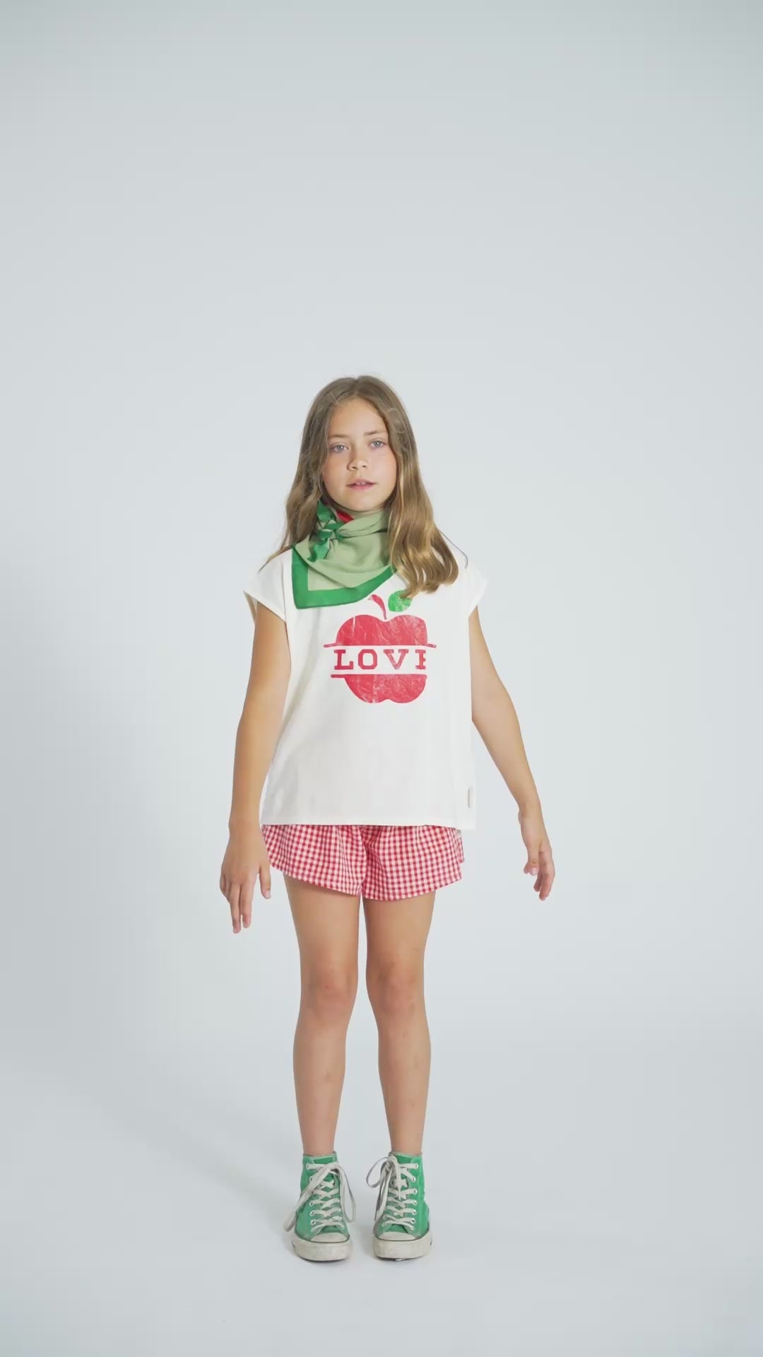 T-shirt Écru à Imprimé Pommes