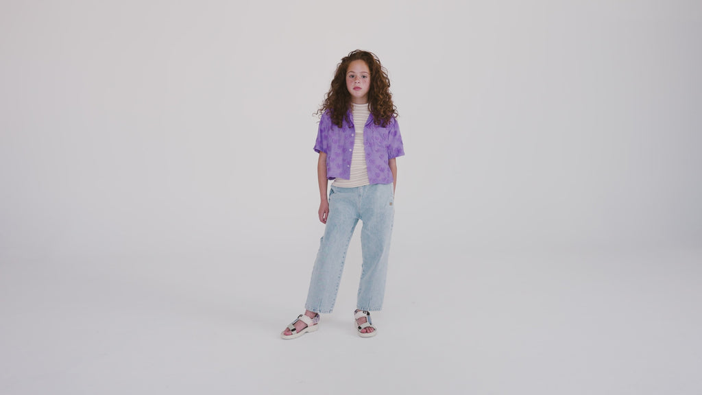 Blouse à Motifs Cœurs Violet