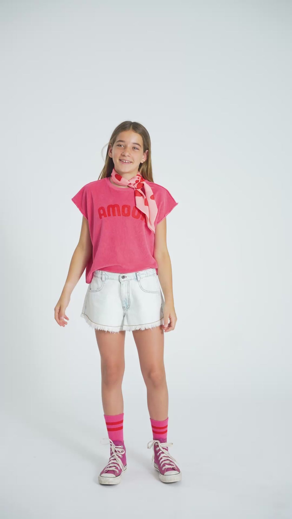 Sleeveless Top Pink with "AMOUR" Print