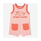 Smiling pink playsuit