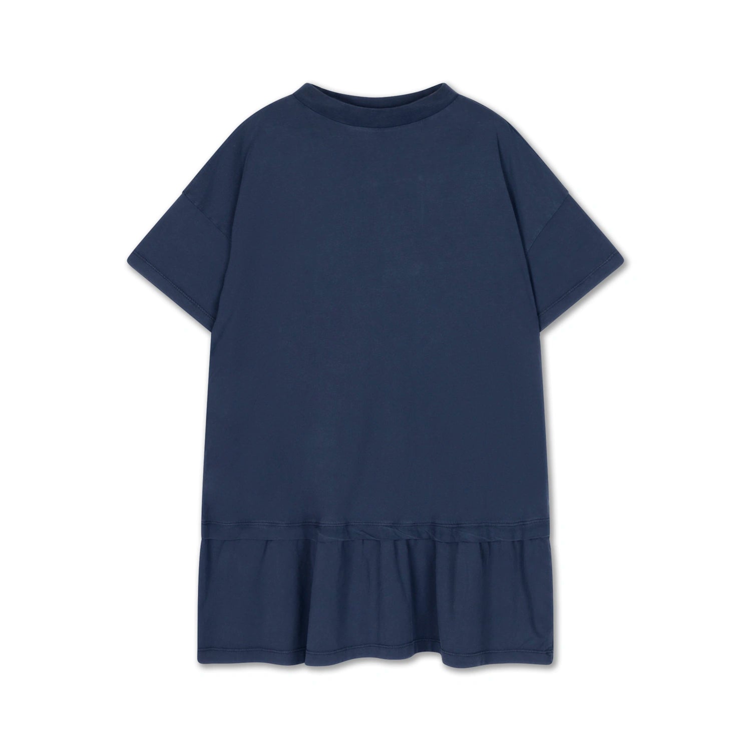 Midnight Teal Dress with Ruffles on the Hem