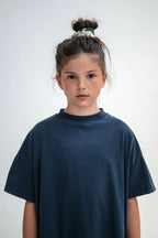 Midnight Teal Dress with Ruffles on the Hem