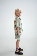 Jade Bloom Striped Shorts