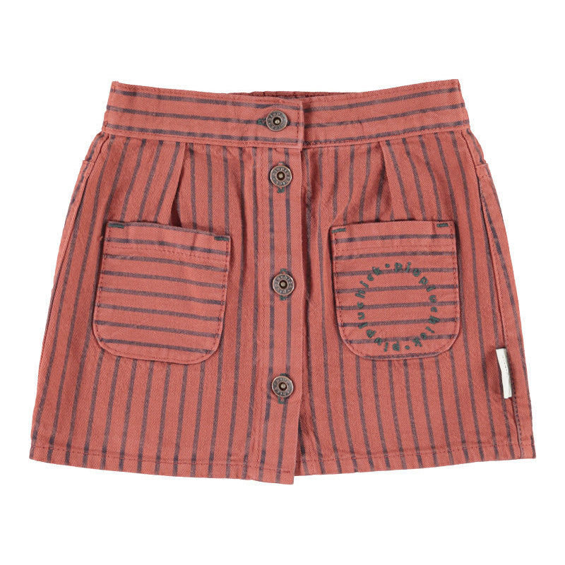 Jupe Bordeaux Rayures Noires Piupiuchick pour enfant