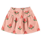Jupe velours Rose Grandes Fleurs