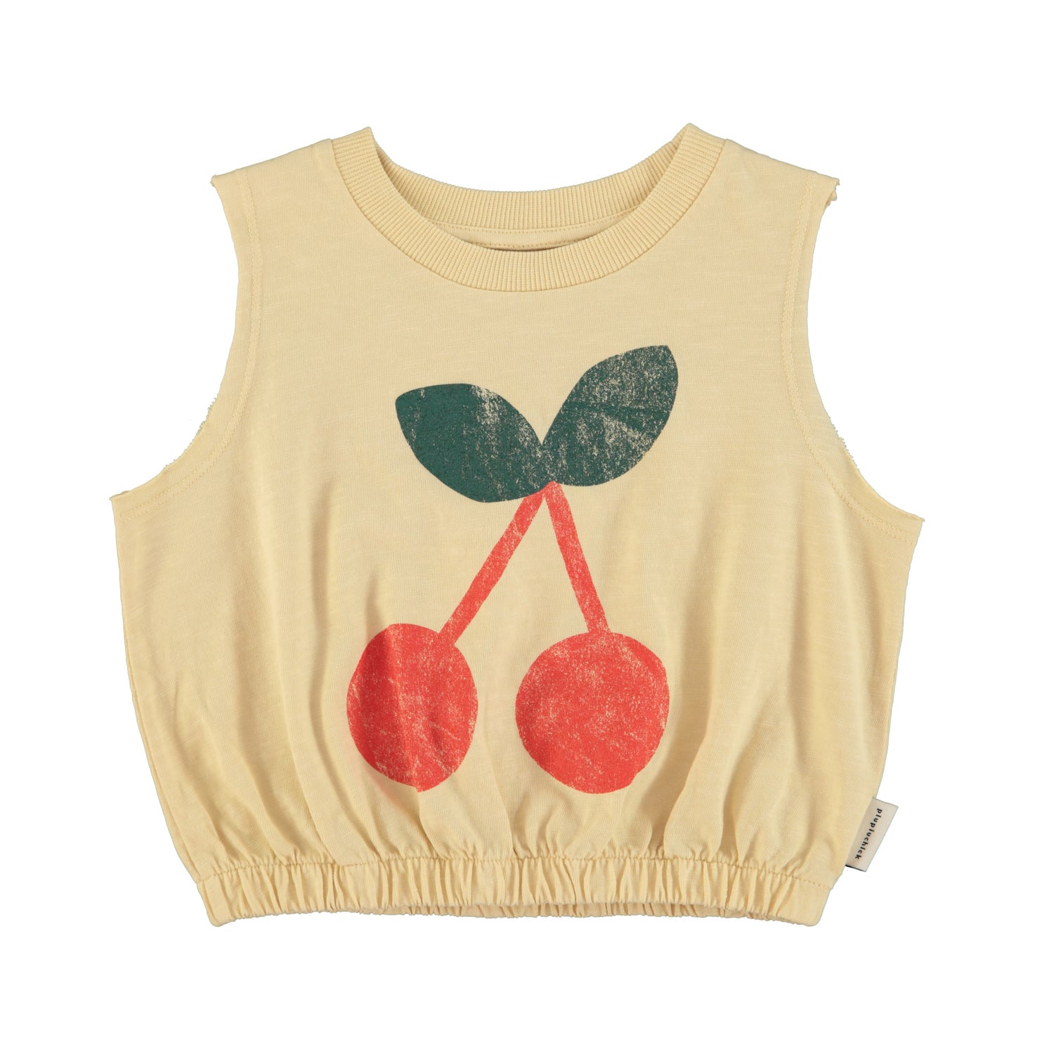 Beige cherry print top