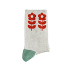 Chaussettes Grises Fleurs Rouges Piupiuchick pour enfant – vue 2