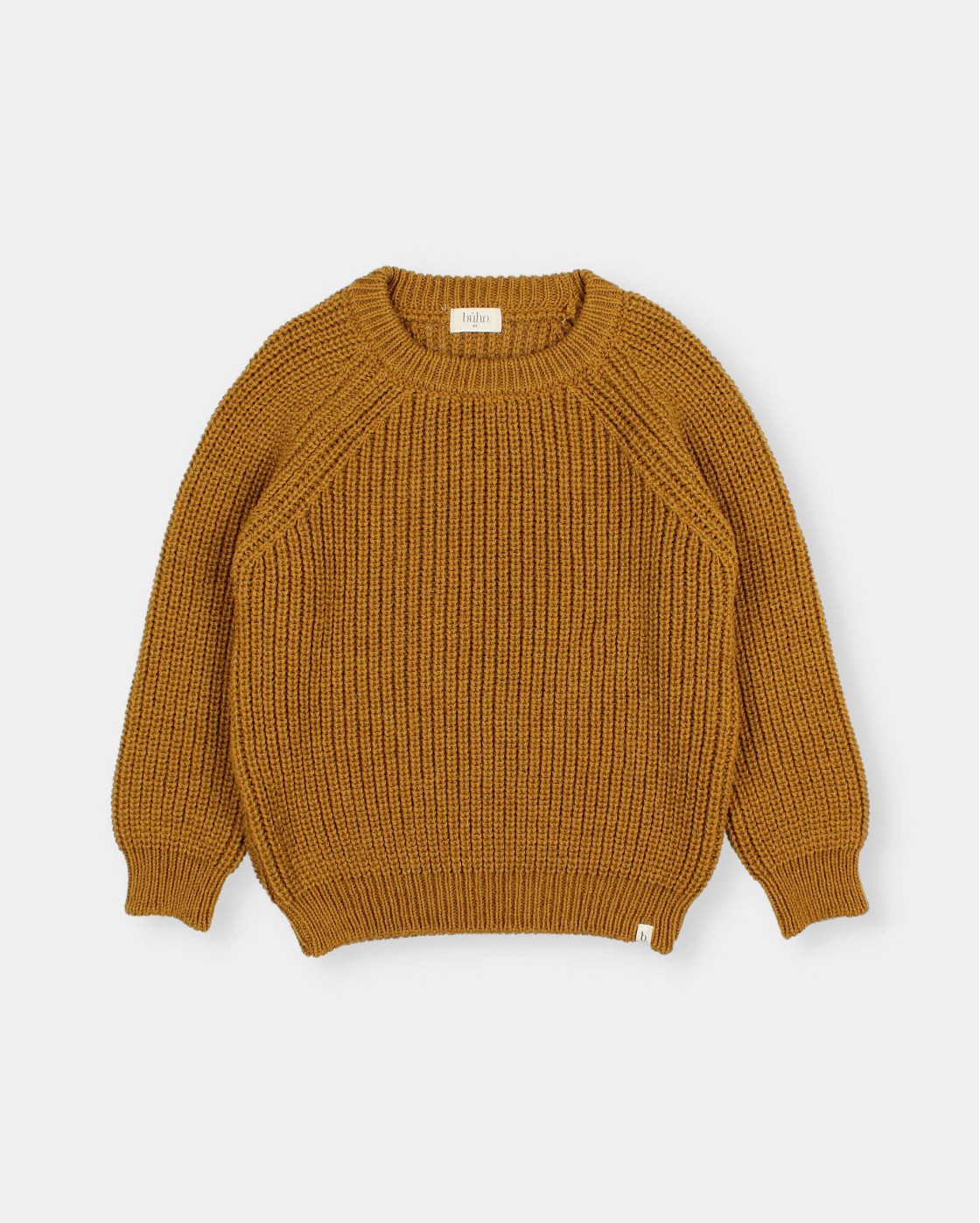 Pull doux en maille Ocre