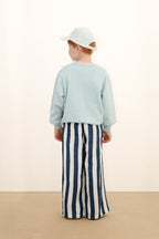 Light Navy Blue Striped Trousers