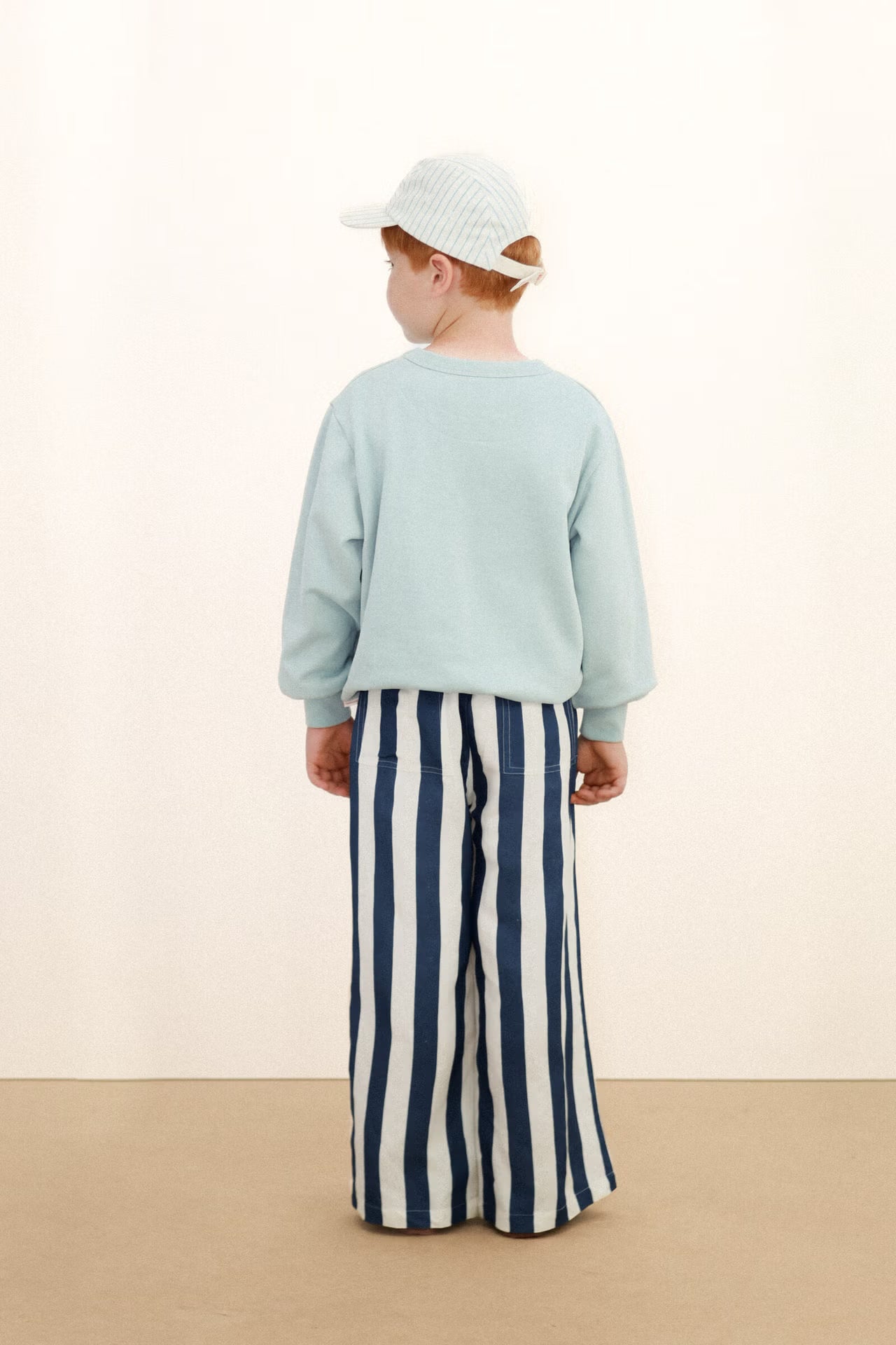 Pantalon à Rayures Bleu Marine Clair