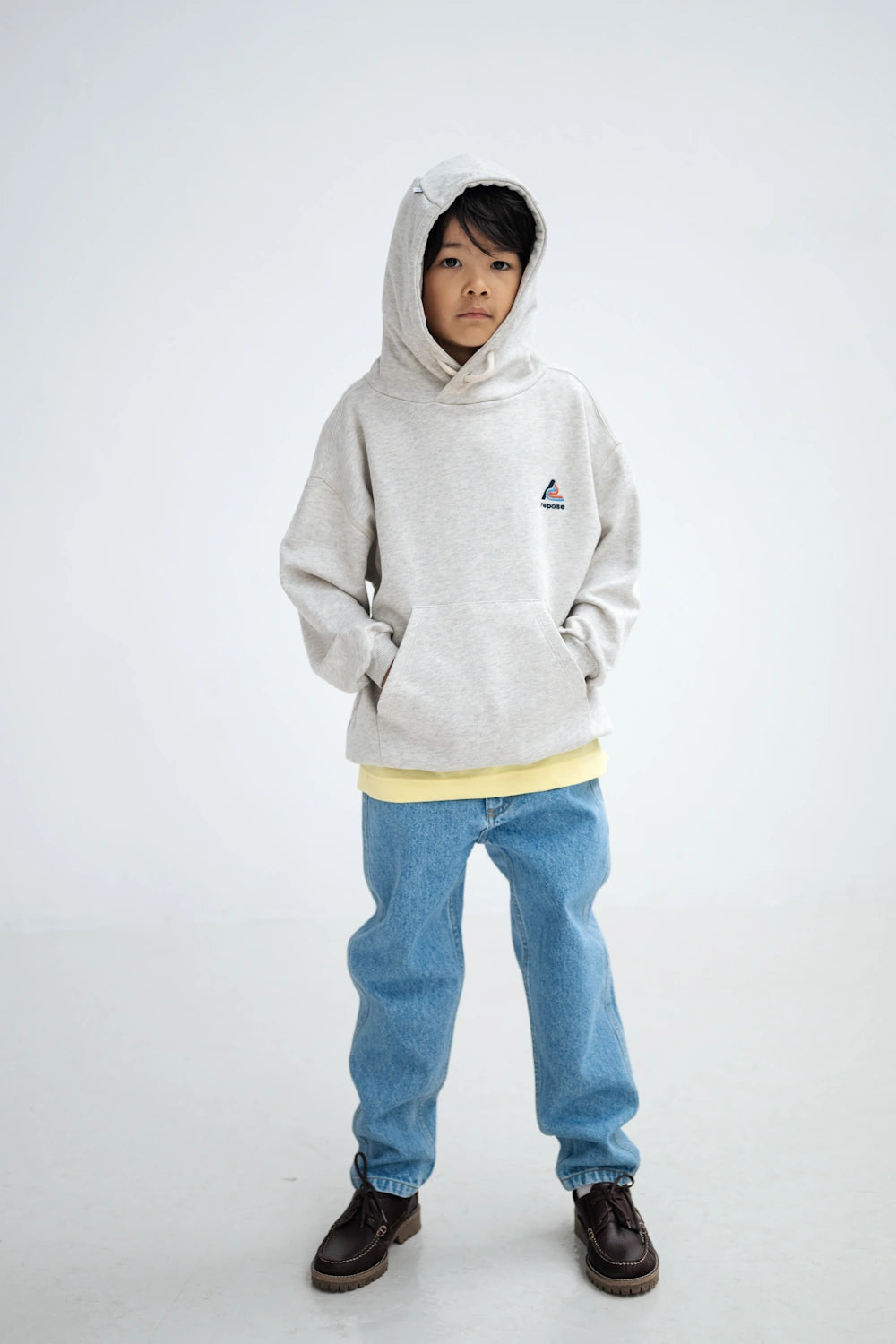 Sweat à Capuche Gris Clair