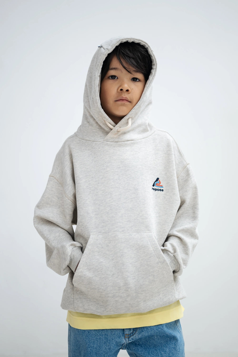 Sweat à Capuche Gris Clair