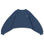 Heart Crop Sweatshirt Deep Sea Blue