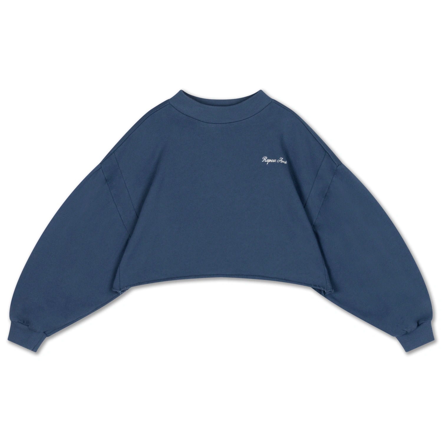 Heart Crop Sweatshirt Deep Sea Blue