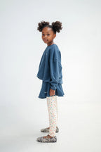 Heart Crop Sweatshirt Deep Sea Blue