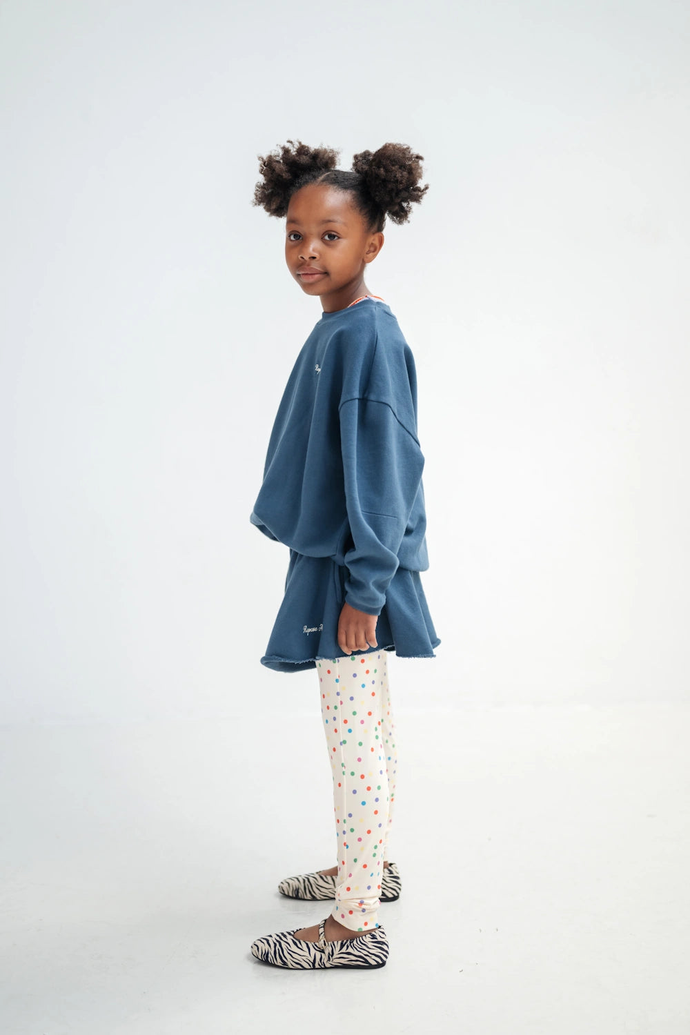 Heart Crop Sweatshirt Deep Sea Blue