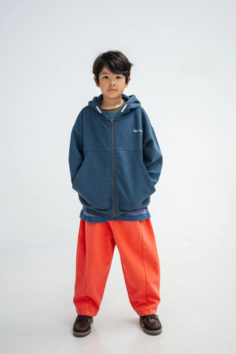 Sweat Zippé à Capuche Bleu Océan Profond