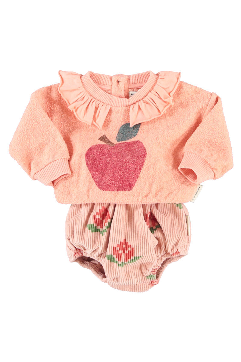 Sweat Bébé Rose Motif Pomme