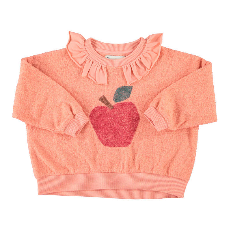 Sweat Col Rose Motif Pomme