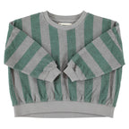 Grey Green Stripe Sweatshirt