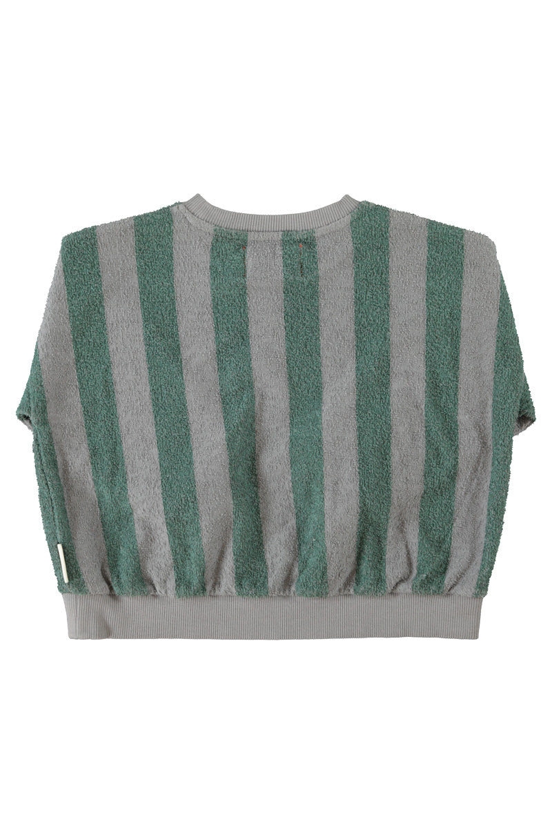 Grey Green Stripe Sweatshirt